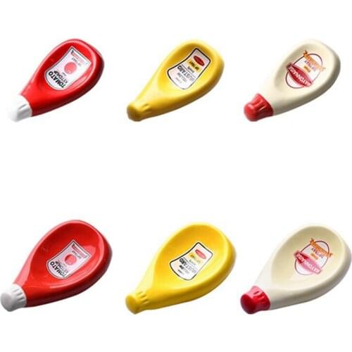 3 Pcs Ceramic Extruded Tomato Sauce Bottle Shape Dish Soy Sauce Plate Ketchup Mayonnaise Mustard Seasoning Dish CNIM Hot