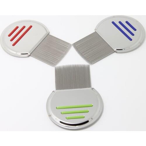 50 pcs Terminator Lice Comb Nit Free Kids Hair Rid Headlice stainless steel Metal Teeth remove nit brush