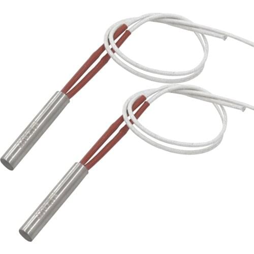 6 x 200mm 380W 110V/220V/380V High Density 304 Stainless Steel Single End Heating Tube Cartridge Heater Element 2pcs/lot