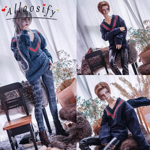 Allaosify Bjd Doll Sd Sweater Top v-Neck T-Shirt 1/3 1/4 17 Male Popo68 Baby Clothes