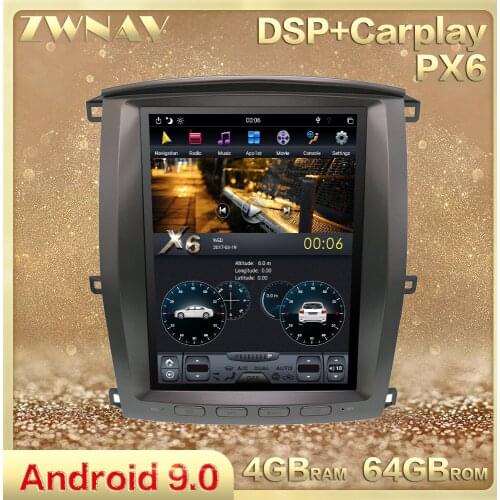 DSP Carplay vertical Tesla screen Android 9.0 Car Multimedia Player unit For Toyota land cruiser lc100 2002-2007 Radio stereo BT