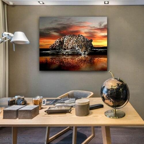 DIY colorings pictures by numbers with leopard picture drawing painting by numbers framed Home