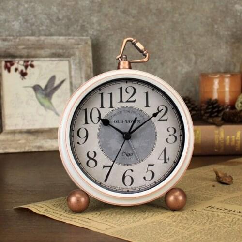Personality retro European pastoral creative student clock table American bedroom study decoration small alarm clock LB92604