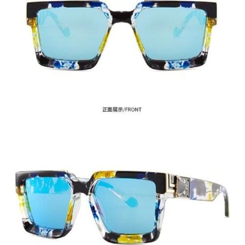 KAPELUS quality sunglasses Blue square camouflage sunglasses Casual glasses for men and women