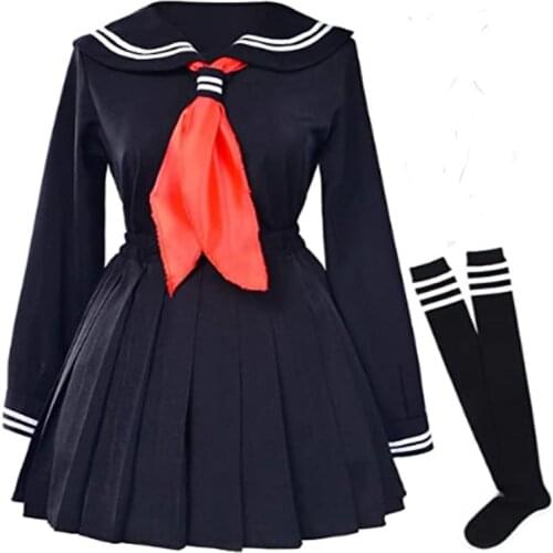 Classic Japanese School Girls Sailor Dress Shirts Uniform Anime Cosplay Costumes with Socks Set