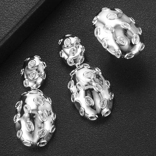 LARRAURI Charms DUBAI Statement Earring Ring Jewelry Sets for Women Gold Cubic Zirconia Earring Trendy Wedding Jewelry Sets 2020