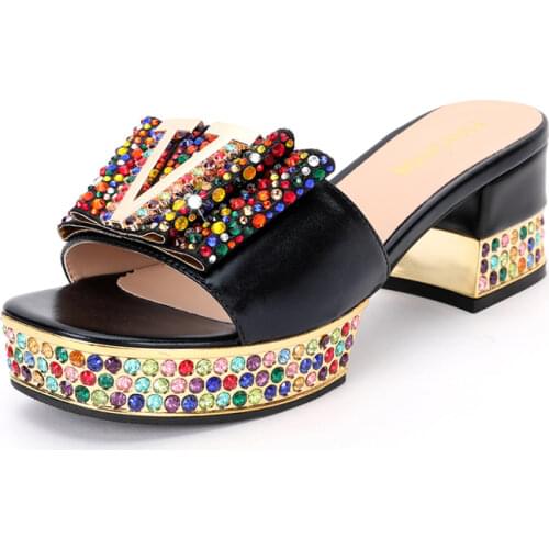 2020 Hot Selling New Arrivals Decorated With Rhinestone Shoes African Design Matching Shoes in Silver Color
