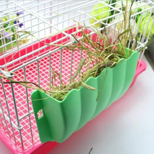 Small Animal External Grass Rack Plastic Fixed Grass Basket Cage Basket Hayrack Rabbit Chinchilla Guinea Pig Small Pets Supplies