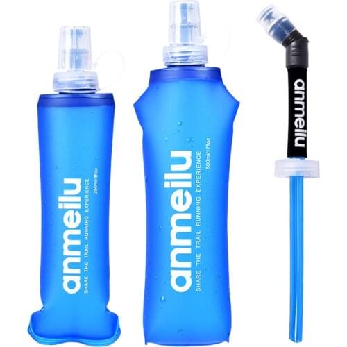 TPU Soft Folding Water Bottles BPA-Free Collapsible Flask Marathon Running Water Replenishment Equipment