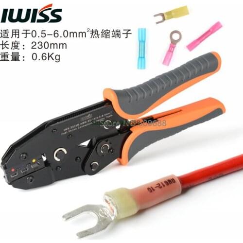 WISS IWS-2210H Crimping pliers kit Heat Shrink Connectors Crimping Tool with 120pcs Heat Shrink Connectors from AWG22-10