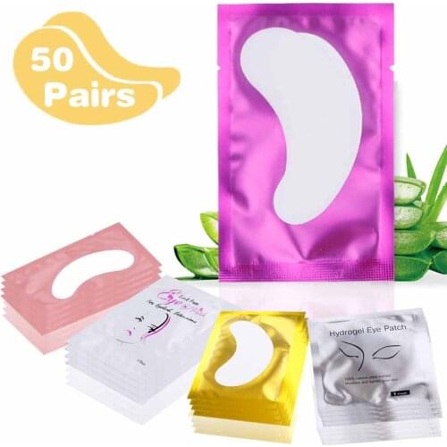 50Pairs Eyelash Extension Eyepads Hydrogel Patches Under Eye Pads Grafting Eyelashes Eye Sticker Eyelashes Extension Lashes