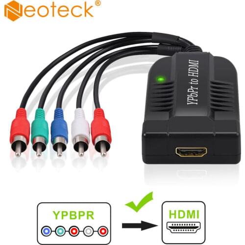 Neoteck Male YPBPR RGB Component Video Audio to HDMI Converter with Scaler Adapter Support PS3, DVD, Xbox 360 to HDTV
