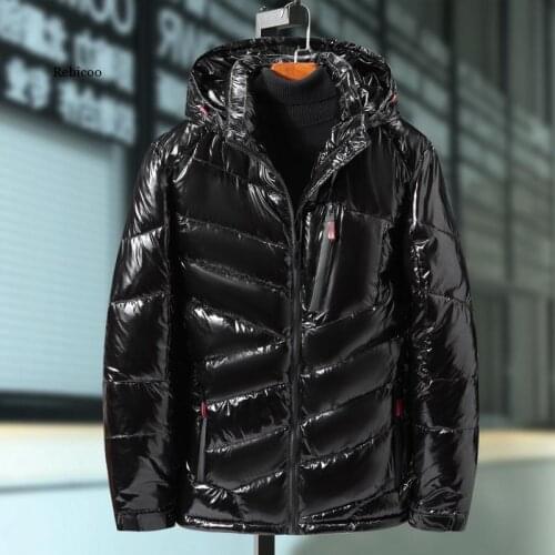 New Bright Leather Winter Men Jacket Casual Parka Outwear Waterproof Thicken Warm Stand Collar Outwear Coat 5Xl 7Xl 9Xl