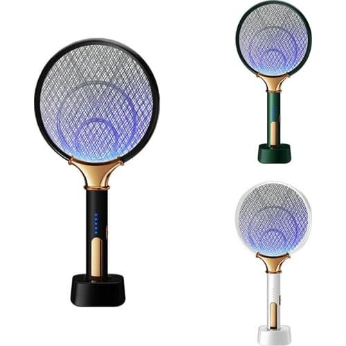 2 IN 1 Rechargeable High-Voltage Electric Fly Swatter Mosquito Racket Bug Killer