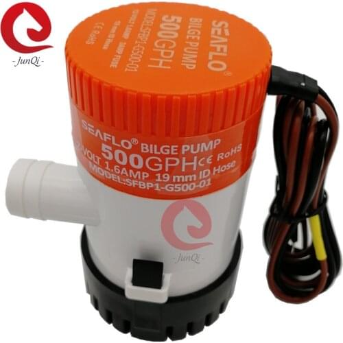 SEAFLO Submersible Bilge Pump 500 GPH 12 VDC/24VDC Water Pump Entirely submersible for Marine RV Boat