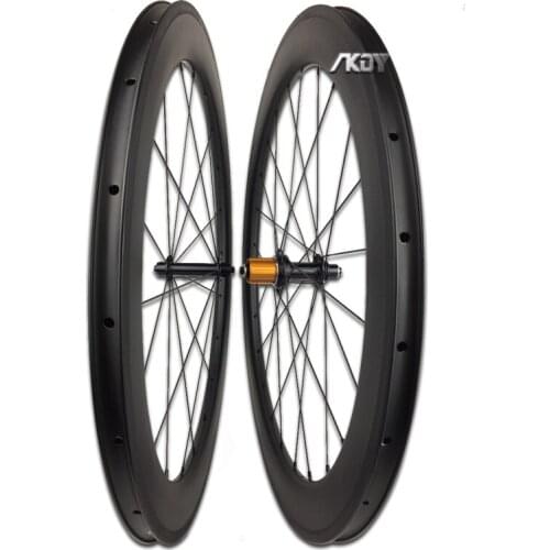 Strong Lightweight Smooth 700c wheelset 60mm Clincher Carbon Road Wheels V Brake 9/10/11 Speed Road Bike Wheel Set 700c