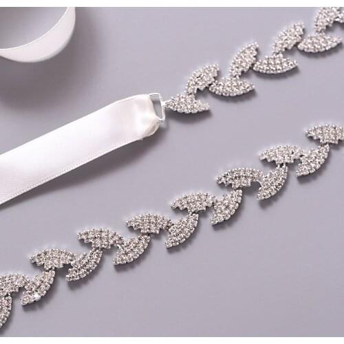 OLOMLB Birdal Sash Womens Rhinestones Handmade Belt Wedding Dress Belt Accessories Marriage Bridal Sashes