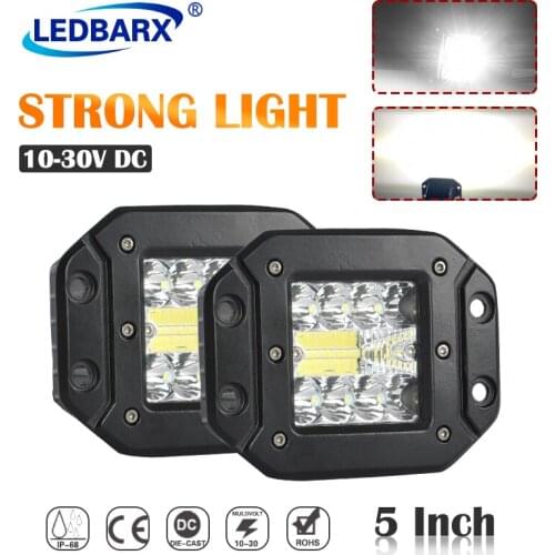 LEDBARX 5" Inch 6000K Offroad LED Light Bar Spot Flood Combo Led Work Light 12V 24V For Motorcycle Auto 4x4 SUV Truck Fog Light