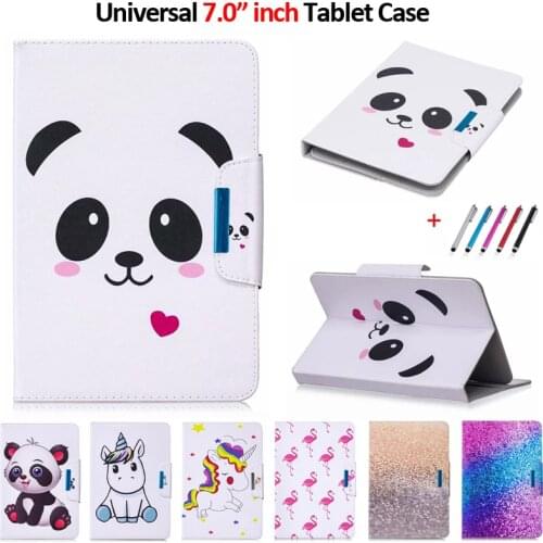 Universal 7 inch Tablet Case For Funda Huawei Mediapad T3 7 Panda Unicorn Case For Samsung Galaxy Tab A A6 7.0 2016 T280 T285