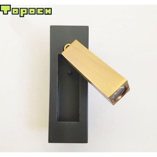 Tokili Retractable Wall Lamp 3W LED Multi Finishes Head Tilts Rotates Auto On/Off When Opens/Closes for Bedroom Foyer Corridor