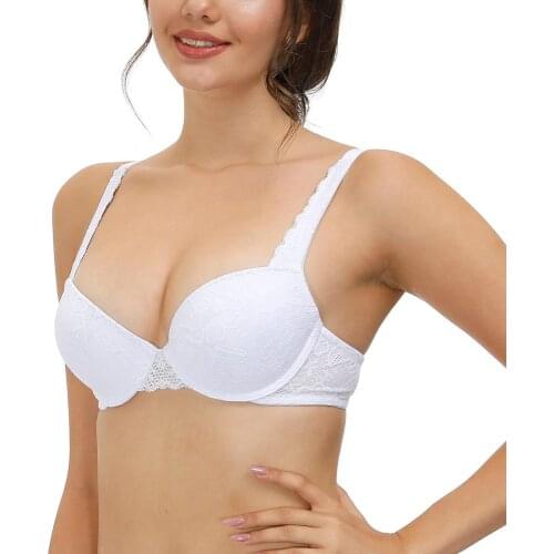 YANDW New Sexy Women bra lingerie pure white push up big Plus size bras for women lace bralette