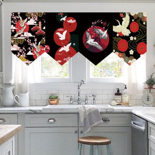 Japanese Noren Short Curtain Partition Curtain Triangle Flag Curtain Decoration Curtain Cuisine Sushi Restaurant Small Curtain