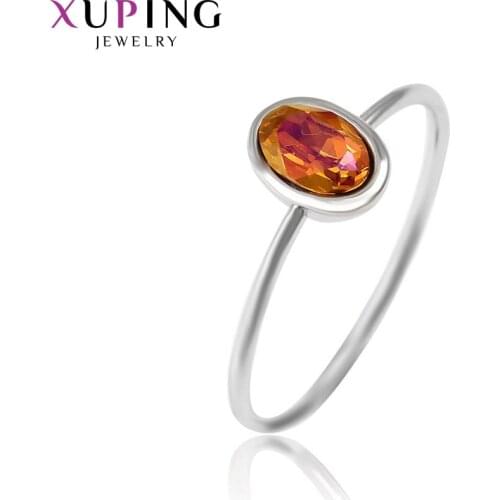 Xuping Jewelry Classic Colorful Crystals Ring for Girls Women Valentines Day Gifts 13929
