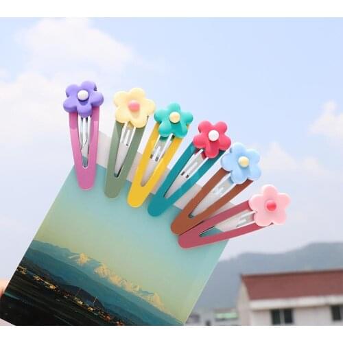 New Arrival Fashion Lovely Candy Color Hairpin Resin Flower BB Clip For Children Girls Hair Clip Headdress Hair Accessories