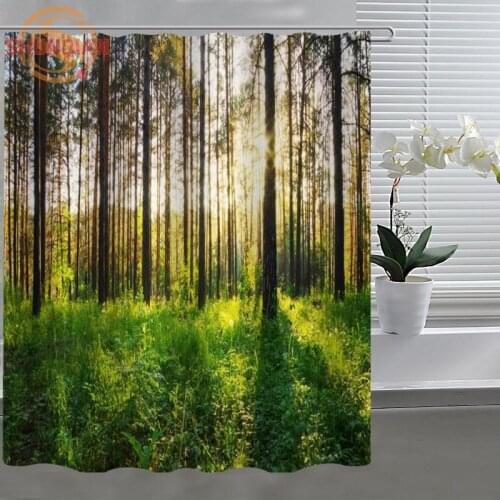 Forest of trees Shower Curtain Eco-friendly Modern Fabric polyester Custom Shower curtain Home Decor H331X73CZ