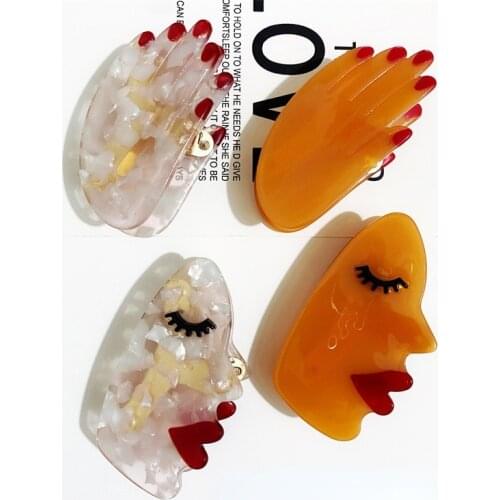 Cute face hand hair claws headwear hair clamp acessories