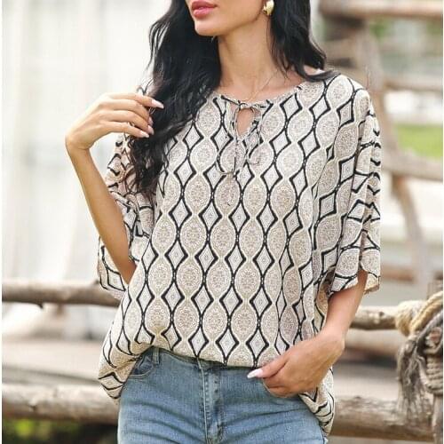 Womens 2021 Summer Round Neck Lace Middle Sleeve Color Chiffon Belt Pattern Fashion Casual Elegant Casual Shirt