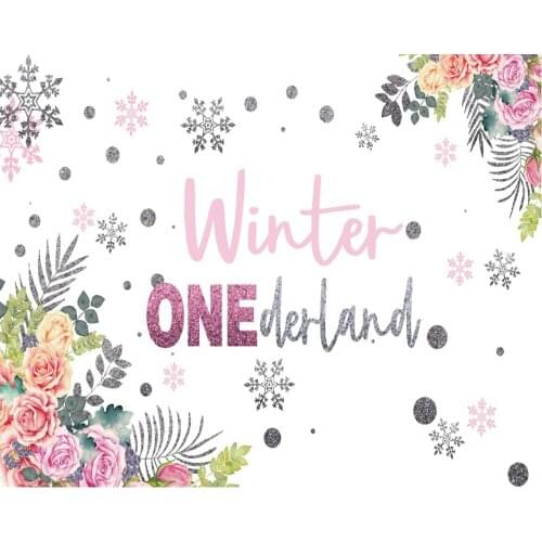 Winter Onederland Snowflake Flower Birthday Party Backdrop Baby Shower Room Decor Photo Booth Studio Prop