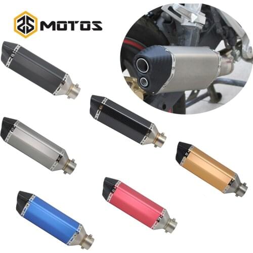 ZS MOTOS 38-51mm Universal Motocross Street Bike Muffler Exhaust Scooter/ATV/Quad Stainless Steel Motorcycle Dirt Bike