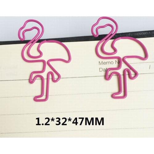 1000PCS Cute Rose Color Clip Office Accessories Paper Clips Flamingo Paper Clip Paperclips Paper Bookmark Shool