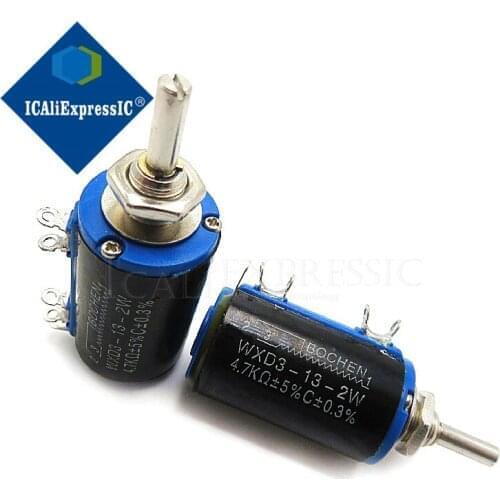 2PCS WXD3-13-2W 4.7K ohm 4K7 WXD3-13 2W Rotary side Rotary Multiturn Wirewound Potentiometer In Stock