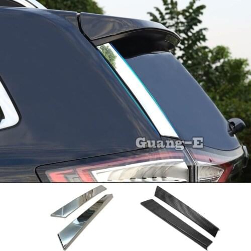 For Ford EDGE 2015 2016 2017 2018 Car Body Styling Chrome ABS Rear Tail Spoiler Side Molding window Bezel Trim 2pcs