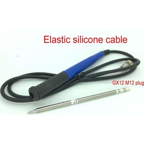 3-pin M12 GX12 aviation plug Replace Elastic silicone cable Soldering Handle T12 Heating core Tip For BK950D Soldering Station