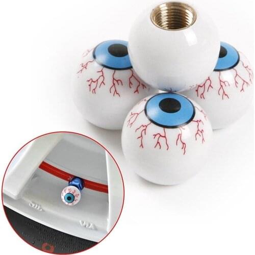 4Pcs 50mm Eyeball Universal O-ring Car Truck Wheel Tire Air Valve Stem Anti-dust Cover Caps Air Valve Stem Caps for tires