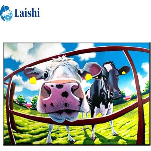 5D Diamond Painting Farm decoration, farm landscape, cows Full Round Drill Mosaic Cross Stitch Kits Home Decor Christmas Gift