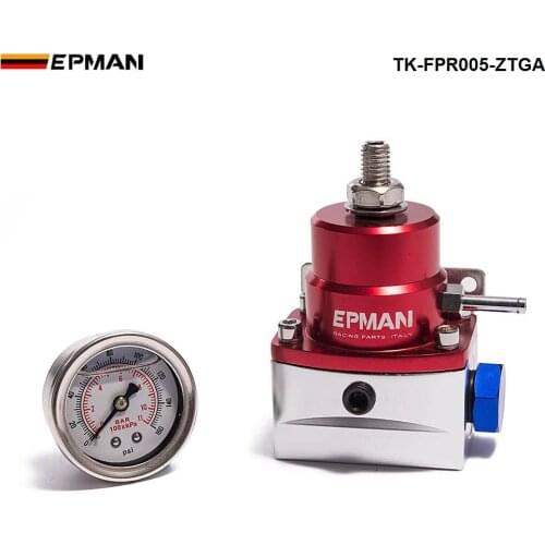 EPMAN Aluminum Adjustable Fuel Pressure Regulator AN6 W 1/8 NPT (With Gauge/No with) For FORD MONDEO TDCi TK-FPR005-ZTGA