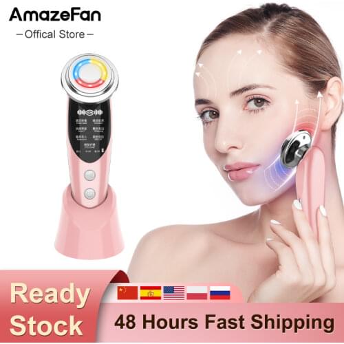 AmazeFan7in1RF&EMS Radio Mesotherapy Electroporation lifting Beauty LED Face Skin Rejuvenation Remover Wrinkle Radio Frequency