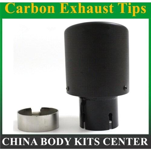 Car styling Exhaust Tail Pipes Matt Carbon Muffler Tip Tail End Universal Stainless Steel Curly black For Bmw E90