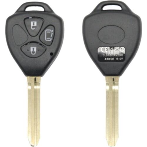 DAKATU Remote Blank Key Shell fit for Toyota Corolla Alphard Camry TOY43 3 Buttons Fob Case