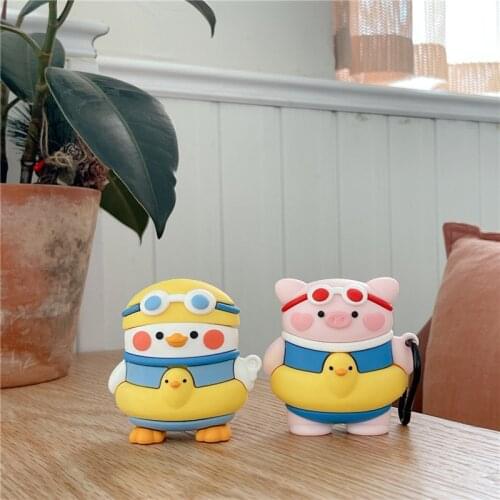 Earphone case holder for Apple airpods 1/23 generation protective sleeve pro Bluetooth headset shell Cartoon cute cover pink