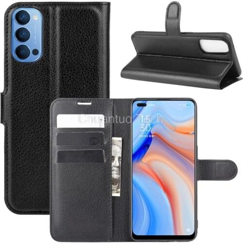 Book Style PU Leather Case Cover for OPPO Reno 4 5G Flip Wallet Phone Bags Cases with Stand for OPPO Reno4 5G