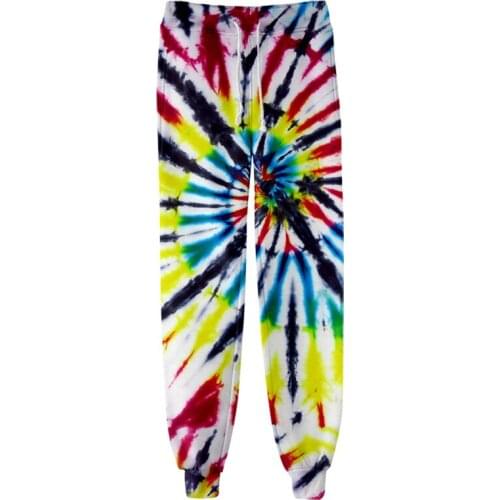 Tie Dye Colorful Psychedelic 3D Pants Women Harajuku Joggers Pants Streetwear Trousers Loose Wide Leg Sweatpants Femme Plus Size