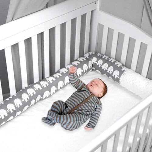 Baby Crib Elephant Long Pillow Newborn Cradle Protective Pads Infant Cushion Fence Removable Bumper Kids Room Bed Decor