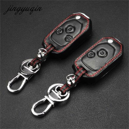 Jingyuqin 10pcs/lot 2/3 Buttons Leather Cover For Honda Accord CRV Odyssey Modified Flip Folding Remote Key Case
