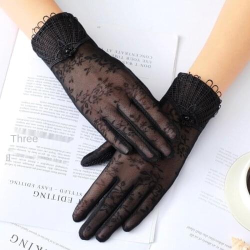Gloves Lace Gloves Cool Sunscreen Gloves Summer Breathable Ice Silk Gloves Outdoor Riding And Driving Touch Screen Gloves