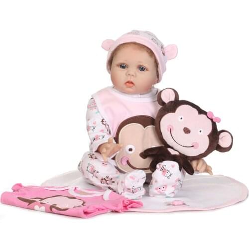 NPK reborn dolls Cartoon monkey silicone reborn baby dolls toys gift for children 22"55cm oyuncak bebek bonecas reborn